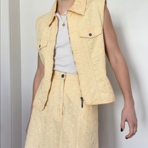 Y2K Vintage Yellow Daisy Skirt Set